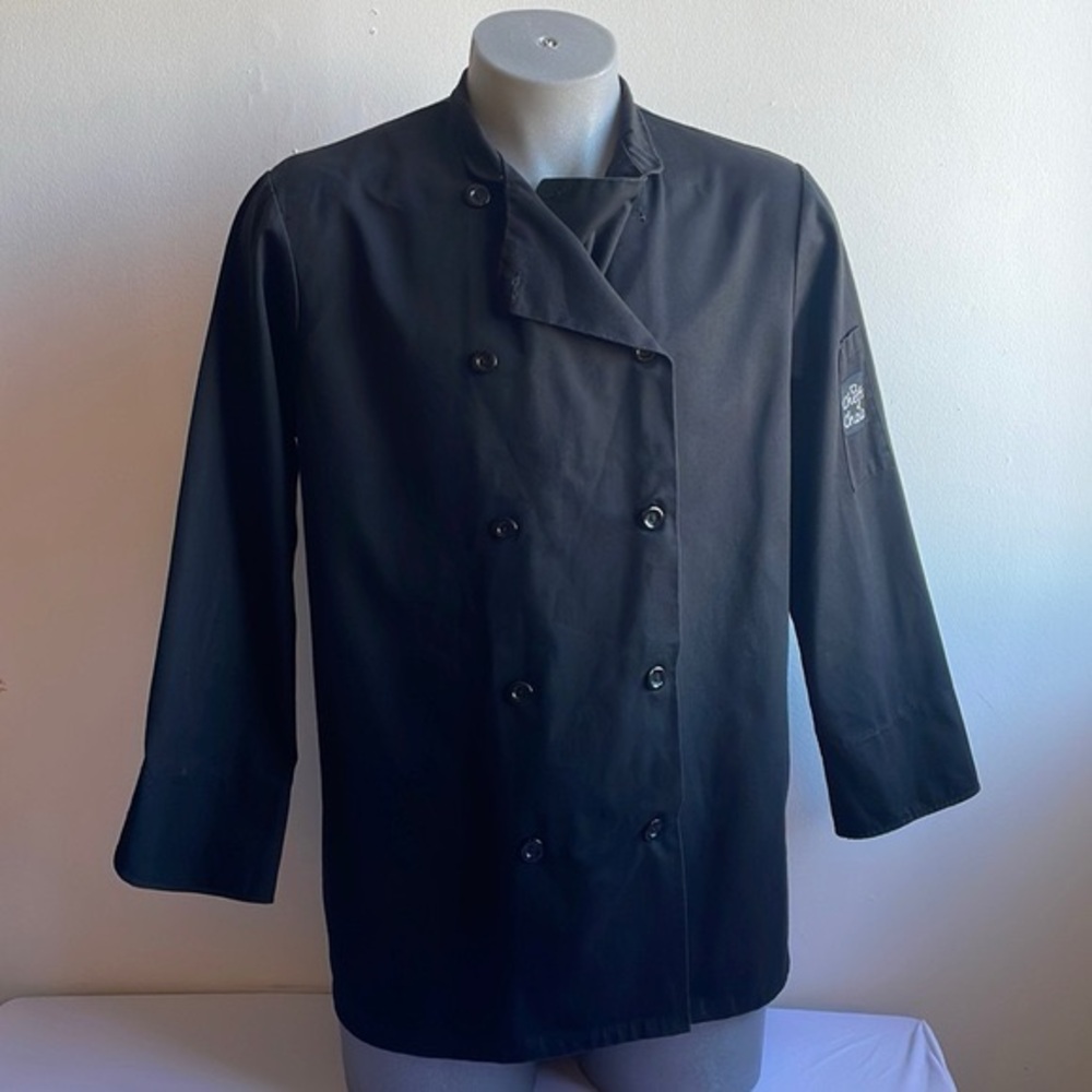 Black Chefs Coat Size Medium Chefs Choice